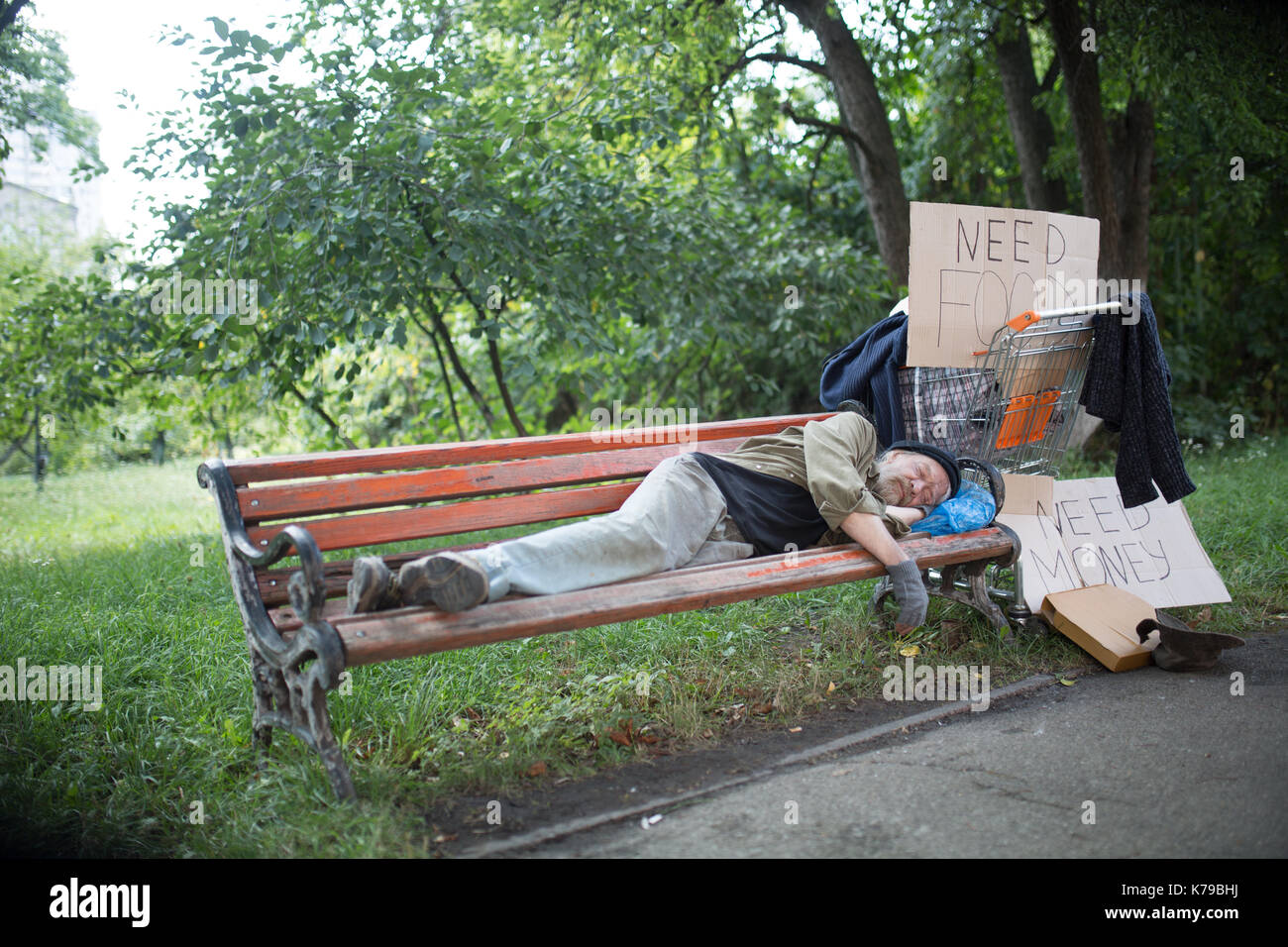 view-of-homeless-old-man-on-the-bench-in-city-park-K79BHJ.jpg